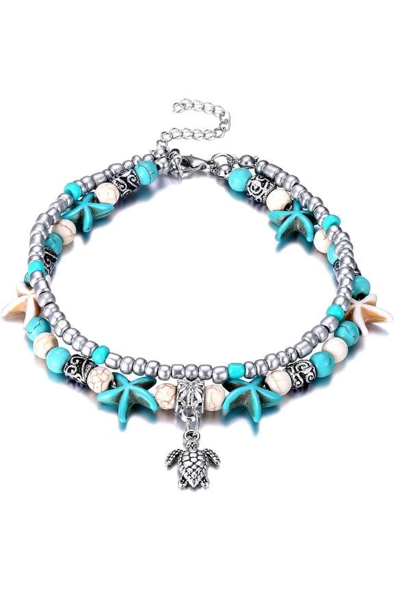 Puka Shell Anklet for Women Summer Natural Cowrie Adjustable Ankle Bracelet, Handmade Boho Hawaiian Beach Seashell Jewelry