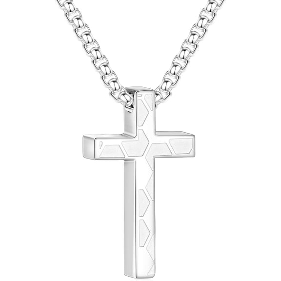 Soleilie Soccer Cross Necklace, Teen, Stainless Steel Cross Pendant Chain, 16/18/20/22/24 inches, Soccer Accessory, Easter Christian Religious Sports Jewelry Gift