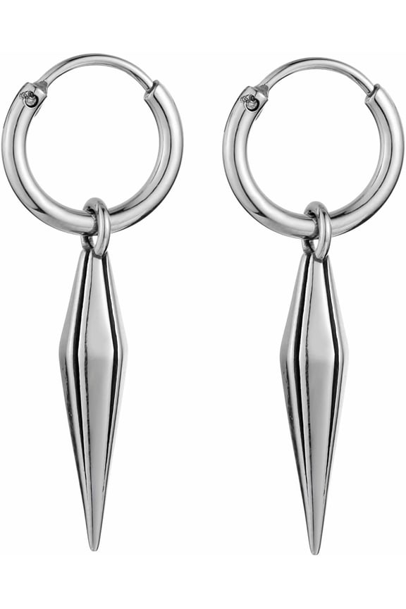 Stainless Steel Gothic Punk Drop Earrings for Men Women