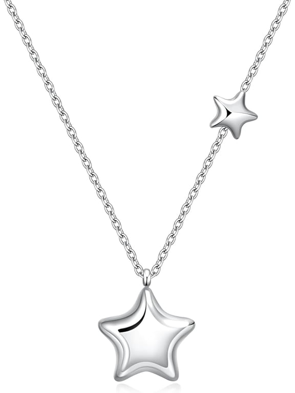 Stainless Steel Star Necklace for Women Minimalist Star Charm Pendant with Adjustable Chain