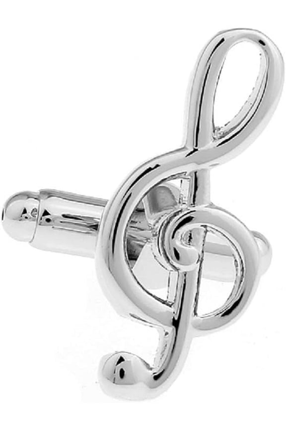 treble clef note cufflinks (pair) with an elegant gift box.