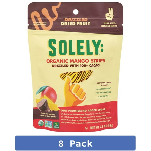Solely Mango Cacao Dried Strips 2.8 oz (Pack of 8)