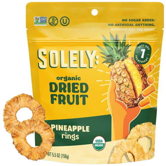 Solely Organic Pineapple Rings Dried Fruit 5.5 oz
