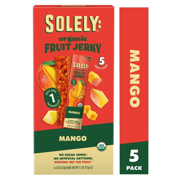 Solely Mango Organic Fruit Snack Jerky, 0.8 oz (5 Count)