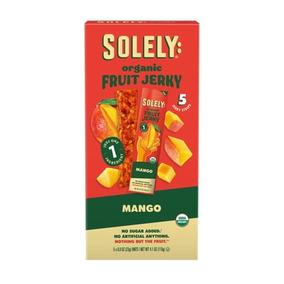 Solely Mango Organic Fruit Snack Jerky, 0.8 oz (5 Count)