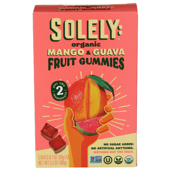 Solely Organic Mango & Guava Whole Fruit Gummies 0.7 oz - Pack of 3