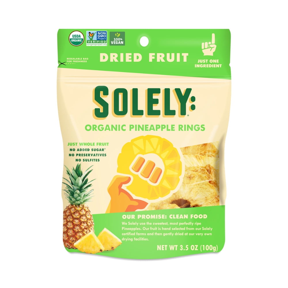 Solely Organic Pineapple Rings, 3.5 oz (100 g)