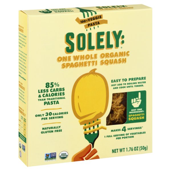 Solely Organic Veggie Pasta, 1.76 oz One Ingredient Spaghetti Squash