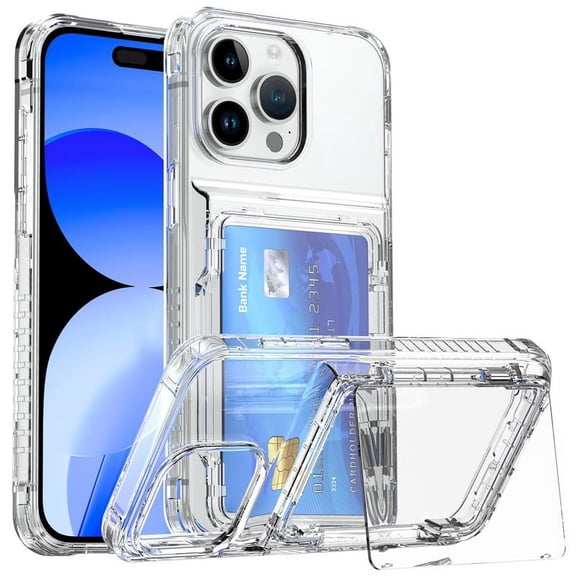 Solenner Phone Case for iPhone 15 Pro Max 6.7 inch Clear Transparent Wallet Cell Cover