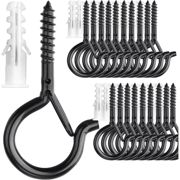 Solennerer 20 Pack Screw in Hooks for Hanging Lights Plants, 2.2 Inch White Q-Hanger Cup Hooks Screw Ceiling Hooks Eye Hook, Wall Ceiling Mount