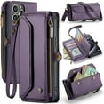 thumbnail image 1 of Solennerer Crossbody Wallet Case Compatible with iPhone 13 Pro Max RFID Blocking 10-Card Holder Soft PU Leather Magnetic Snap Shoulder Strap Zipper Pocket Phone Case, 1 of 8
