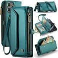 thumbnail image 1 of Solennerer Crossbody Wallet Case Compatible with iPhone 13 Pro Max RFID Blocking 10-Card Holder Soft PU Leather Magnetic Snap Shoulder Strap Zipper Pocket Phone Case, 1 of 9