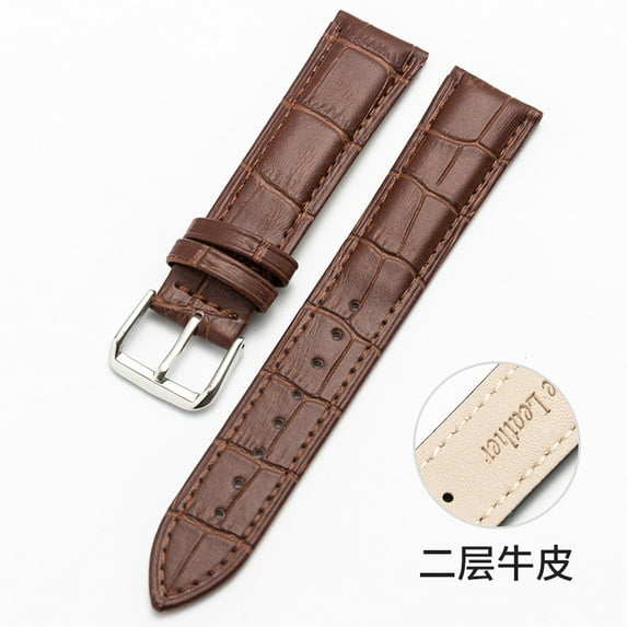 Solennerer Leather Watch band Alligator Grain Calfskin Replacement Strap Stainless Steel Buckle Bracelet for Men Women-18mm 19mm 20mm 21mm 22mm 24mm