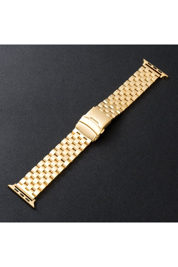 Metal Watch Band for Men Women, 20mm 22mm Quick Release 3D 7 Beads Stainless Steel Watch Bands Strap Classic Replacement Bracelet with Double Locks Silver
