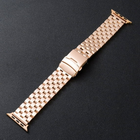 Solennerer Metal Watch Band for Men Women, 20mm 22mm Quick Release 3D 7 Beads Stainless Steel Watch Bands Strap Classic Replacement Bracelet with Double Locks Silver