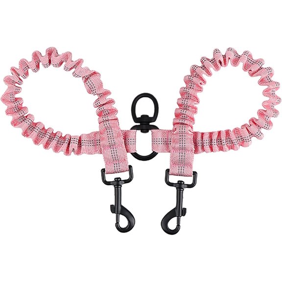 Solennerer Pet Double Dog Leash, Shock Absorbing Reflective Bungee Lead Walk 2 Dogs with Ease Dual Dog Leash for 6-120lbs Dogs