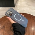 thumbnail image 1 of Solennerer Phone Case Applicable for IPhone 15promax Mobile Phone Case Ice Mist Magnetic Suction IPhone14 with Its Own Lens Film PC Matte Case, 1 of 7