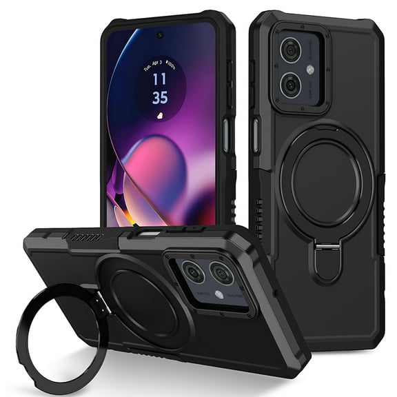 Solennerer Shockproof Case for Motorola G84 G54 Armor Phone Cover with Rotated Ring Stand for Moto E32 E13 G22 G24 G34 G04 5G G14 E14