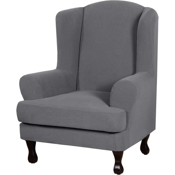Solennerer Stretch Jacquard Wingback Chair Covers Slipcovers Wing Chair Covers Furniture Covers for Wingback Chairs