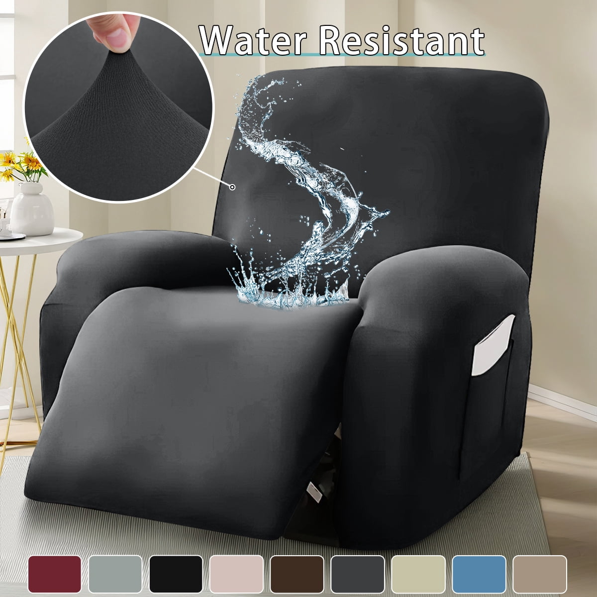 Solennerer Waterproof Recliner Loveseat Cover,Stretch Reclining Sofa Covers with Pockets,Washable Lazy Boy Recliner Slipcovers,Leakproof Couch Protector for Kids, Pets, Dog and Cat