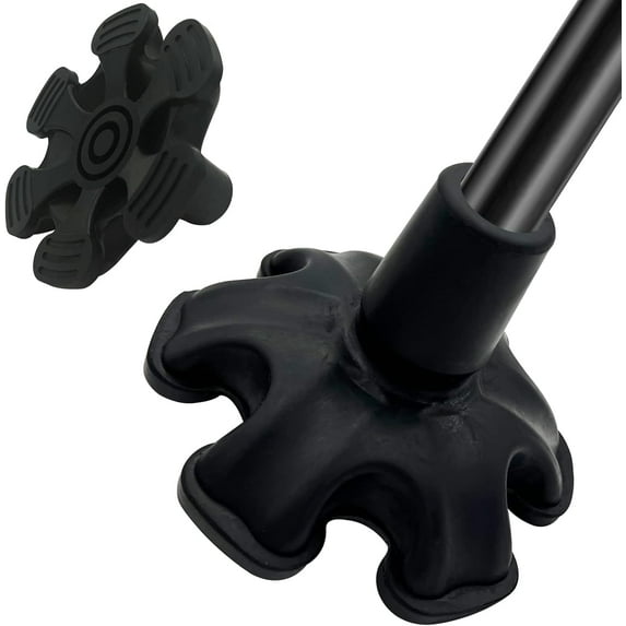 Solennerer XSL Cane Tips - 3/4 Inch Replacement - Heavy Duty Rubbers Self Standing 6 Support Feets Base Replacement Walking Canes, Walking Sticks, Folding Canes