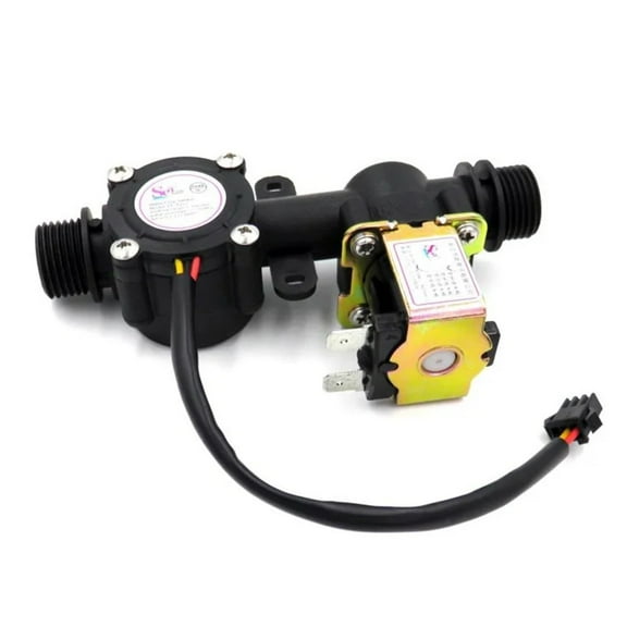 Solenoid Valve Water Flow Sensor Water Control Machine Flow Meter Water Flow Sensor Hall Flow Sensor G1/2 Pipe Diameter ,Easy to Install