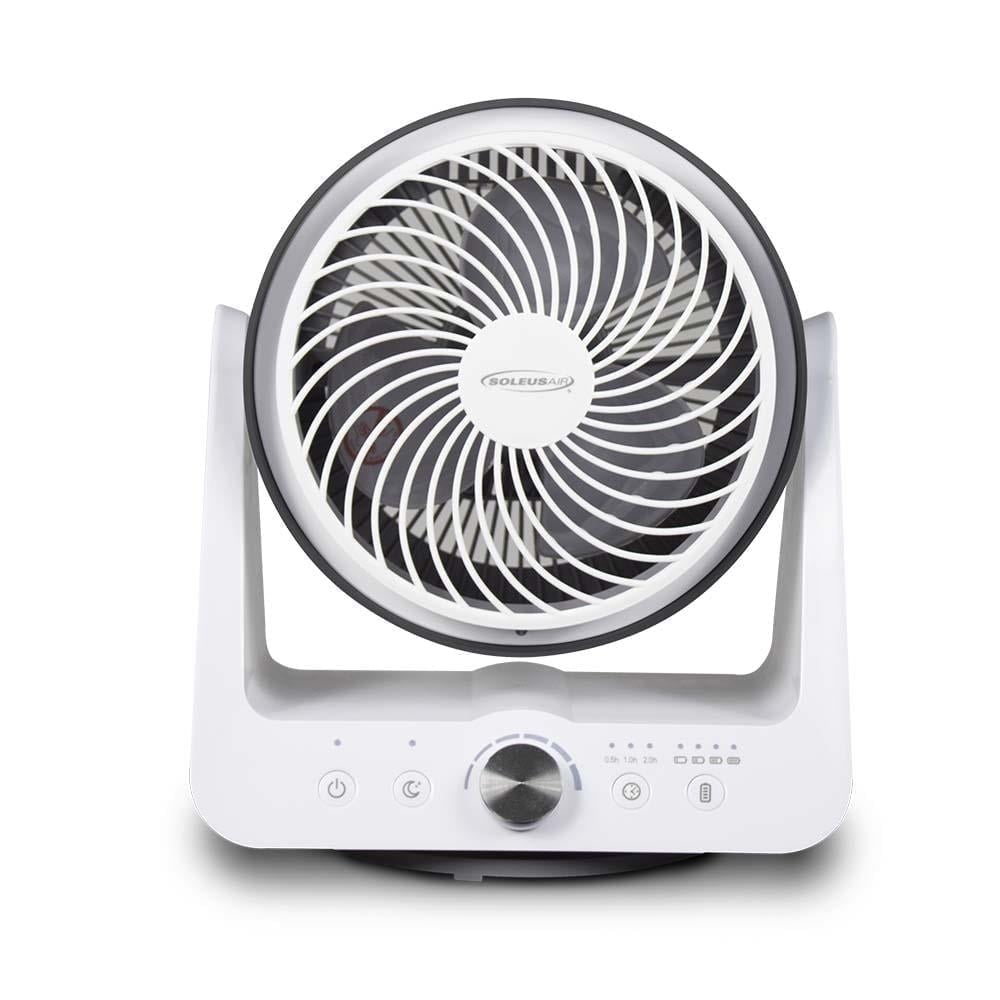 Soleus Air Rechargeable Portable USB Fan, Cord-Free for Indoor & Outdoor Use, Auto Timer, 90 Pivot