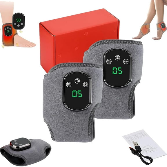 Soleva Foot Massager, 3-in-1 Naxir Foot Revive Massager, Wireless & Portable 3-in-1 Massage𝗋,Heated Feet & Relief Device, Heated Ankle Wrap, 3 Vibration Mode,5 Heat Leavel (2pcs)