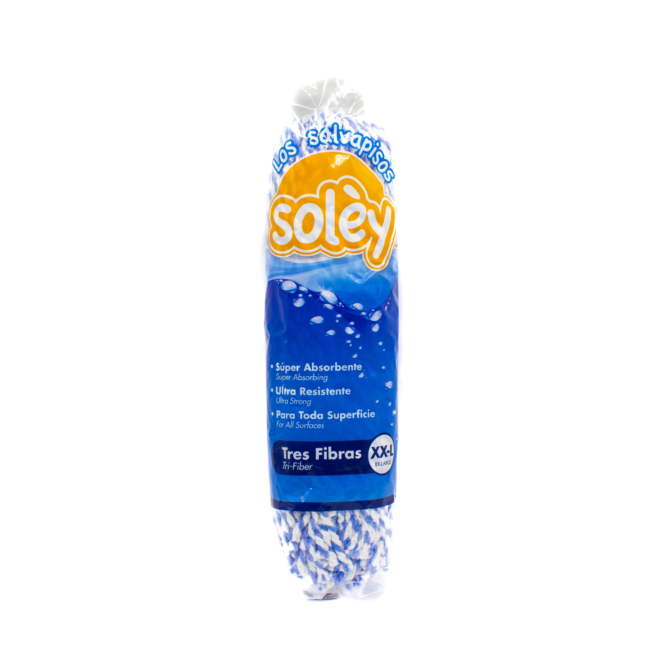 Soley XX Large Tri-Fiber String Mop Head, Polyester Rayon & Acetate, Blue & White