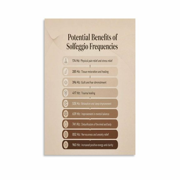 Solfeggio Frequencies Benefits Chart Poster Reference Guide (11)