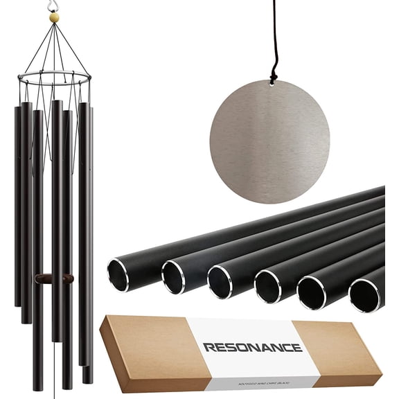 Solfeggio Wind Chimes 528hz Healing Tones Frequencies 44 inch Black