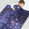 thumbnail image 1 of Solfres 7lbs Weighted Blanket for Kids, 41 x 60 Inches, Minky Printing Heavy Blanket 7 Pounds for Children and Teens Sleeping Ultra Soft and Cozy, Stars, Sensory Items for Sleep, Universe Galaxy, 1 of 7