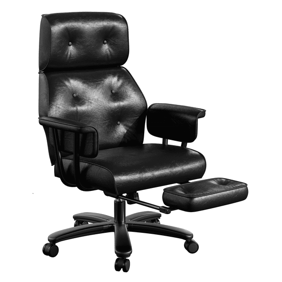 Solfway Big and Tall Office Chair 400LBS, High BackExecutive Desk Chair,Reclining Office Chair with Footrest, Computer Task Chair for Home Office, Black