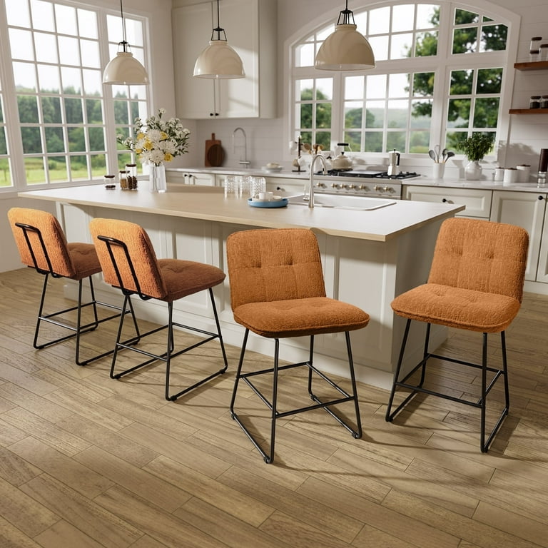 Kitchen Island Counter Height Bar Stools With Back OrangeOne 35