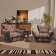thumbnail image 1 of Solfway Oversized Chenille Accent Chair Set of 2 with Lumbar Pillow, Wide Armrests and Deep Seat 7 Inch High Density Foam for Living Room Bedroom, 350 lbs, Brown Single Sofa Armchair, 1 of 8