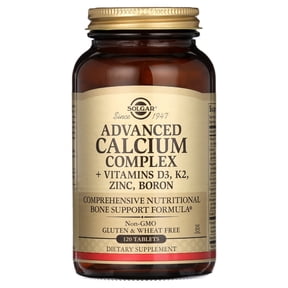 Solgar Advanced Calcium Complex + Vitamins D3, K2, Zinc, Boron, 120 Tablets