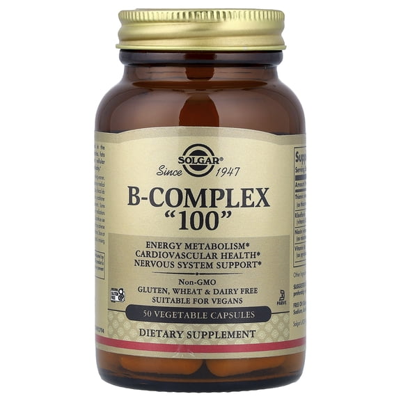 Solgar B Complex "100", 50 Vegetable Capsules