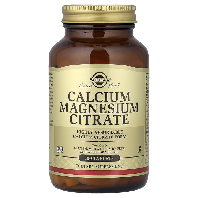 Complément Alimentaire Solgar – Calcium Et Magnésium (citrate) – 100 Comprimés – Neuf Sous Blister