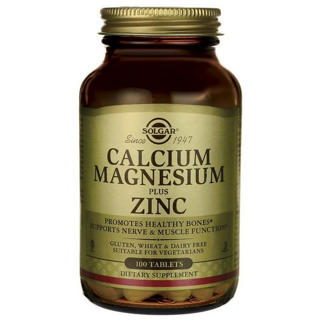 Solgar Calcium Magnesium Plus Zinc Tablets 100 ct