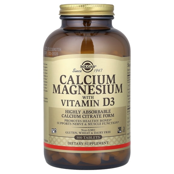 Solgar Calcium Magnesium with Vitamin D3 Tablets - 300 ct