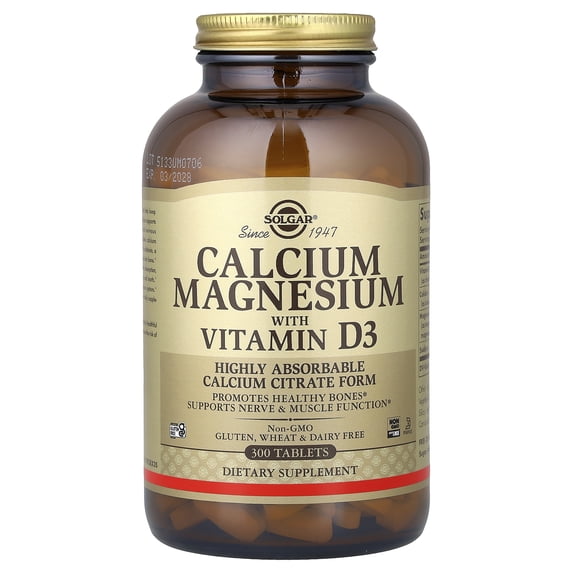 Solgar Calcium Magnesium with Vitamin D3 Tablets - 300 ct