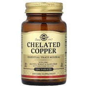 Solgar Chelated Copper, 100 Tablets 2.5 mg per Tablet