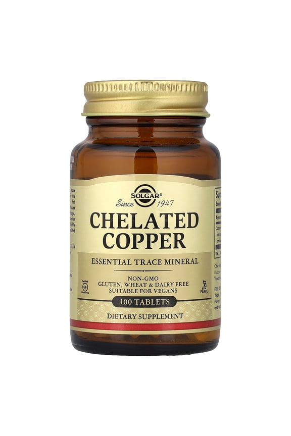 Chelated Copper, 100 Tablets (2.5 mg per Tablet)