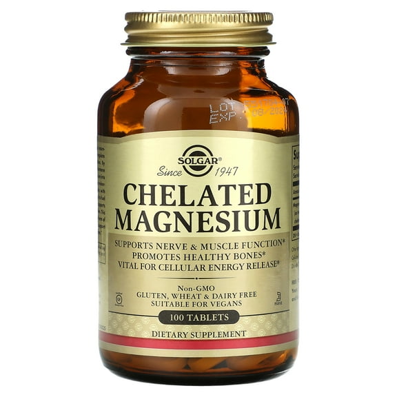 Solgar Chelated Magnesium, 100 Tablets (100 mg per Tablet)