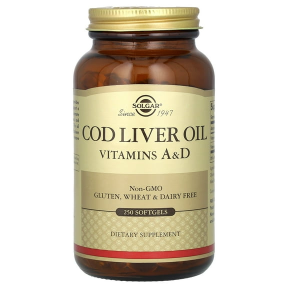 Solgar Cod Liver Oil (Vitamin A & D Supplement) 250 Softgels
