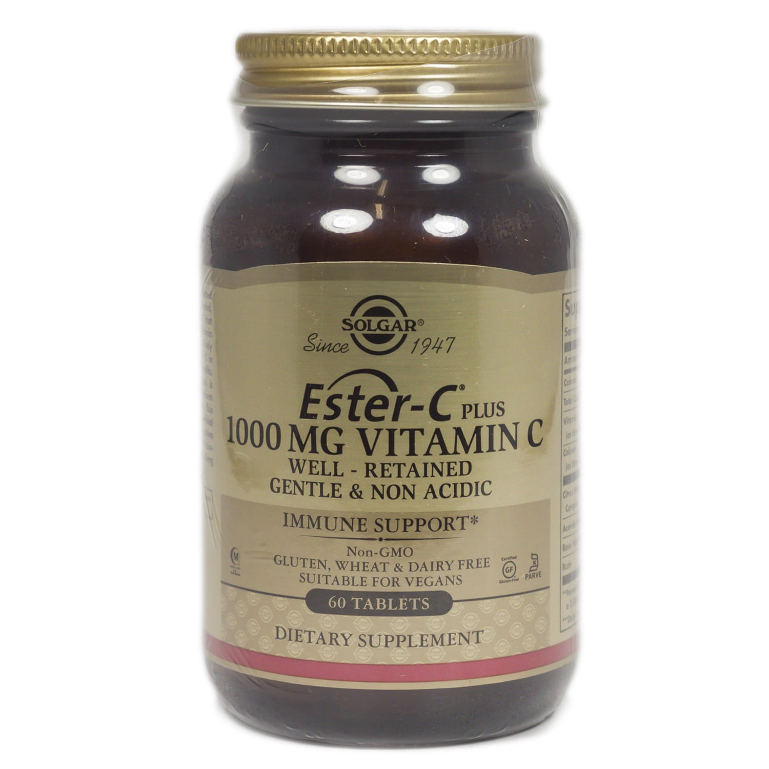Solgar EsterC Plus 1000 mg Vitamin C Tablets 60 Count