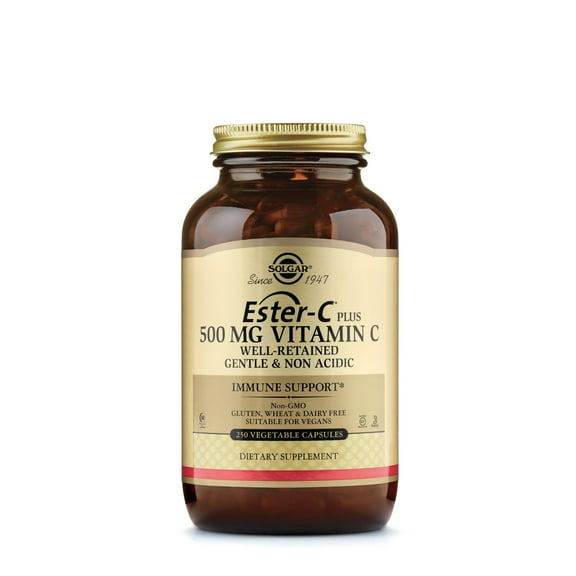 Solgar Ester-C Plus 500 mg Vitamin C Vegetable Capsules (Ester-C Ascorbate Complex) - 250 ct