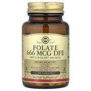 Solgar Folate 666 MCG DFE Metafolin  400 MCG Tablets - 100 ct
