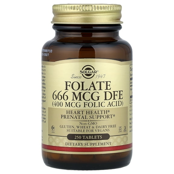 Solgar Folate 666 mcg Dfe (400 mcg Folic Acid) 250 Tabs