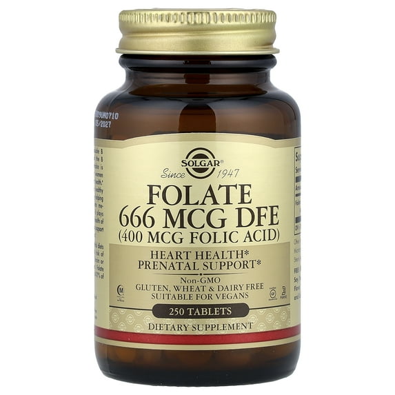 Solgar Folate 666 mcg Dfe (400 mcg Folic Acid) 250 Tabs